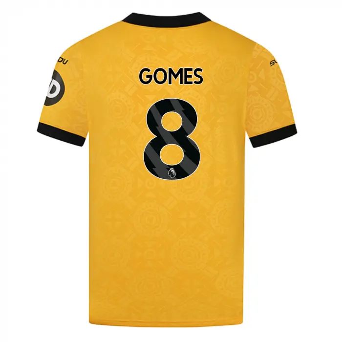 Wolverhampton Wanderers Shirt Store | 2025-26 Wolves Home Shirt – Adult GOMES 8 Collection Wolverhampton Wanderers Official Gear